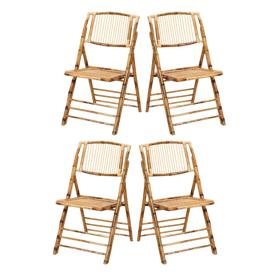 Real Bamboo Folding Chairs, 4 Pack