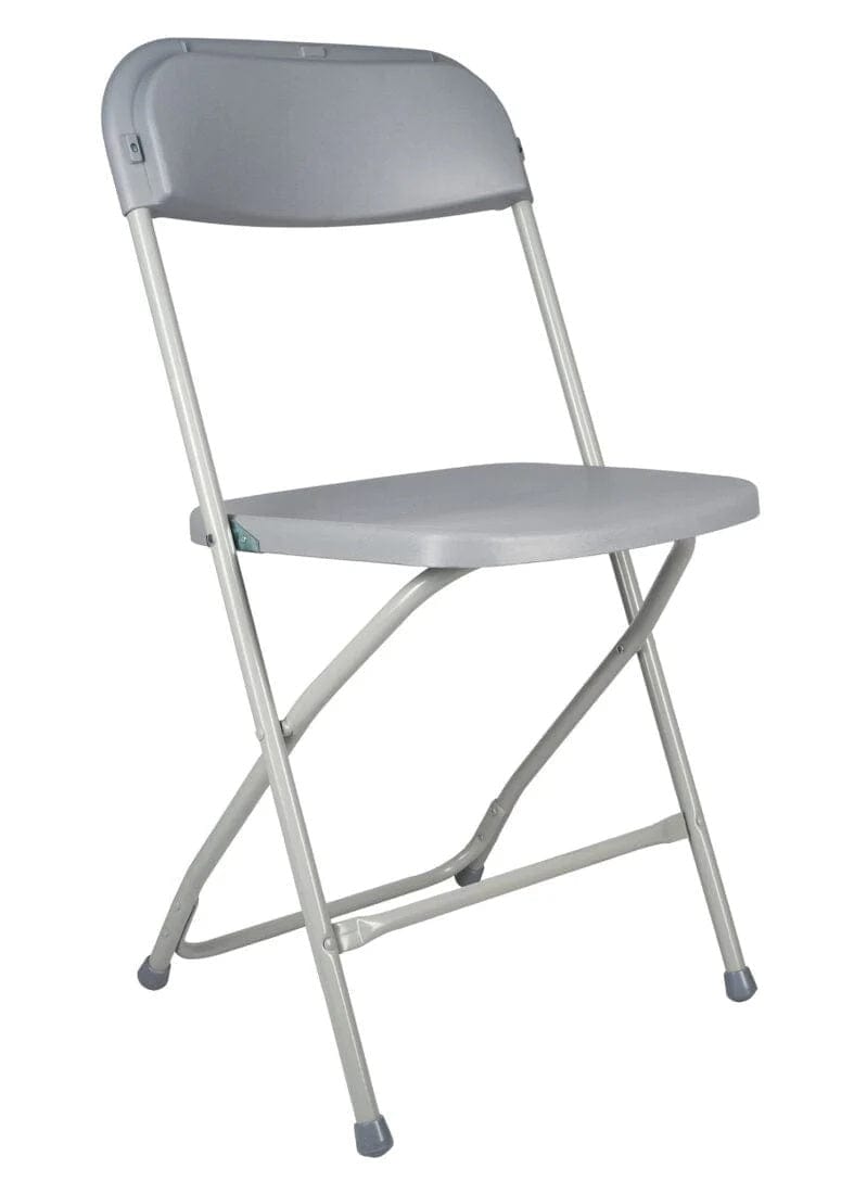 10 Pack Gray Steel Poly Folding Chair Heavy Duty Stackable for Indoor and Outdoor Patio