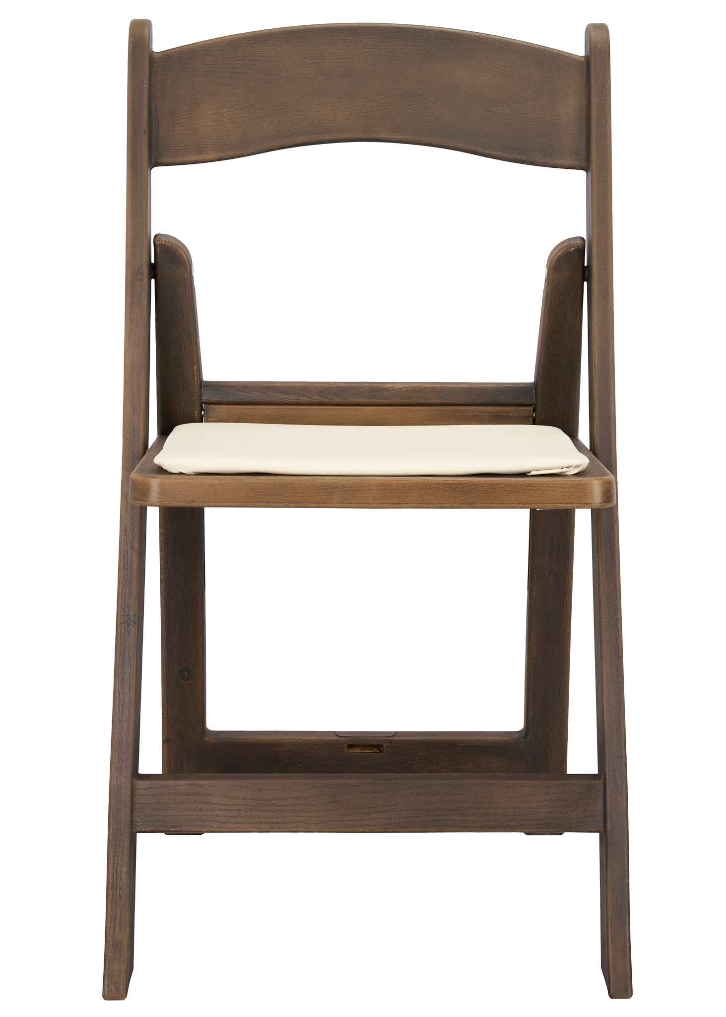 Resin Folding Chair – Fruitwood WoodGrain with Ivory Padded Seat, 850 lb Capacity | Indoor/Outdoor & Events, Image 3
