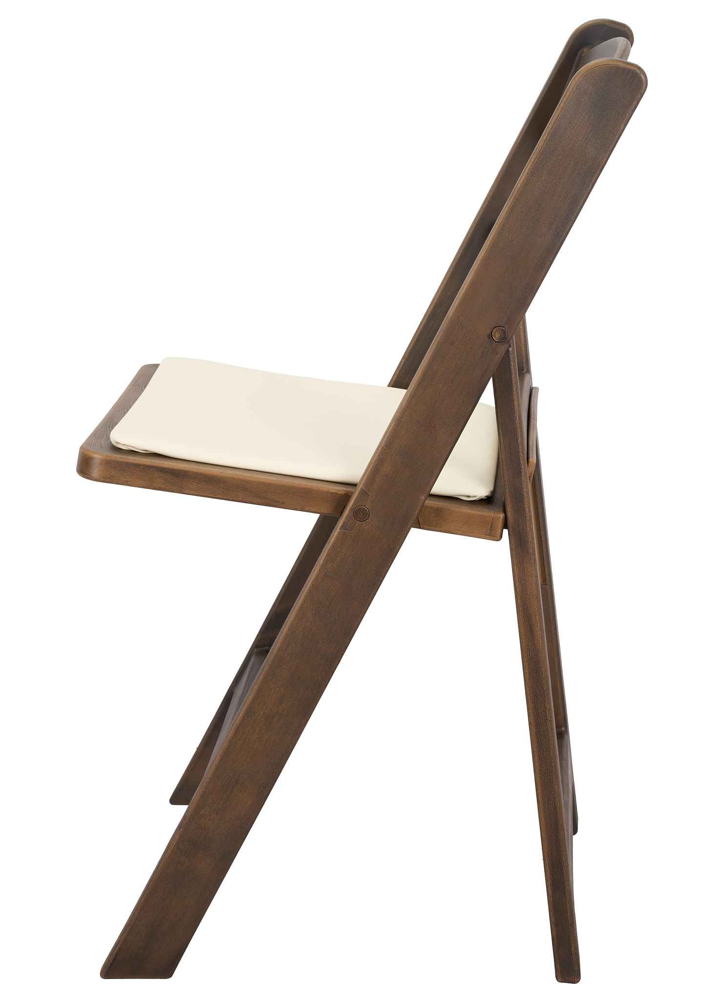 Resin Folding Chair – Fruitwood WoodGrain with Ivory Padded Seat, 850 lb Capacity | Indoor/Outdoor & Events, Image 5