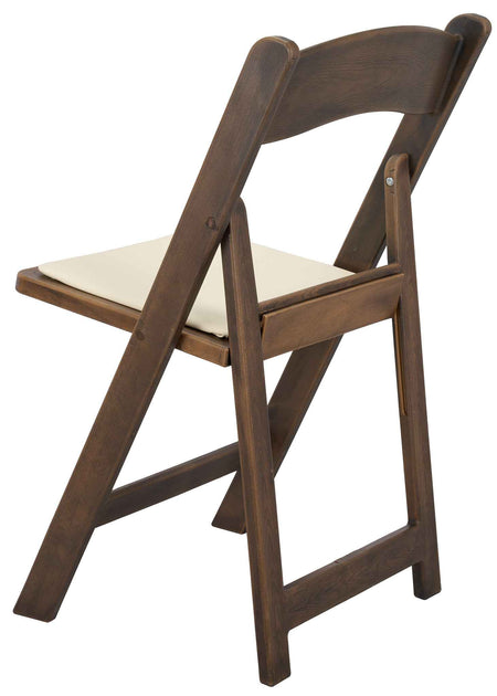 Resin Folding Chair – Fruitwood WoodGrain with Ivory Padded Seat, 850 lb Capacity | Indoor/Outdoor & Events, Image 6