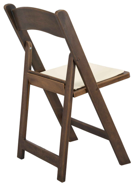 Resin Folding Chair – Fruitwood WoodGrain with Ivory Padded Seat, 850 lb Capacity | Indoor/Outdoor & Events, Image 8