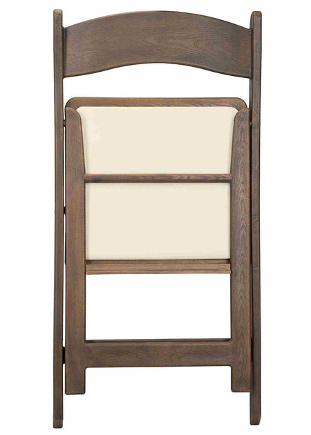 Resin Folding Chair – Fruitwood WoodGrain with Ivory Padded Seat, 850 lb Capacity | Indoor/Outdoor & Events, Image 10