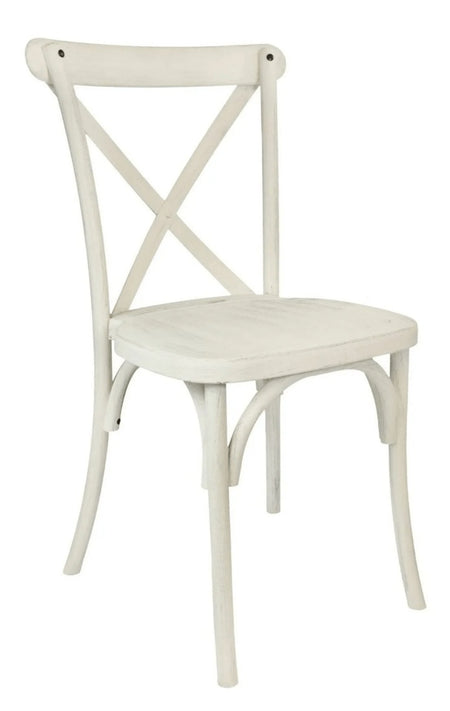 Farmhouse Dining Table Set 96x40" with 10 Cross Back Steel Skeleton Chairs for Kitchen Patio Dining Room, X Legs, White Distressed, Image 3