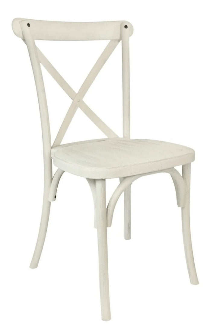 Farmhouse Dining Table Set 96x40" with 10 Cross Back Steel Skeleton Chairs for Kitchen Patio Dining Room, X Legs, White Distressed