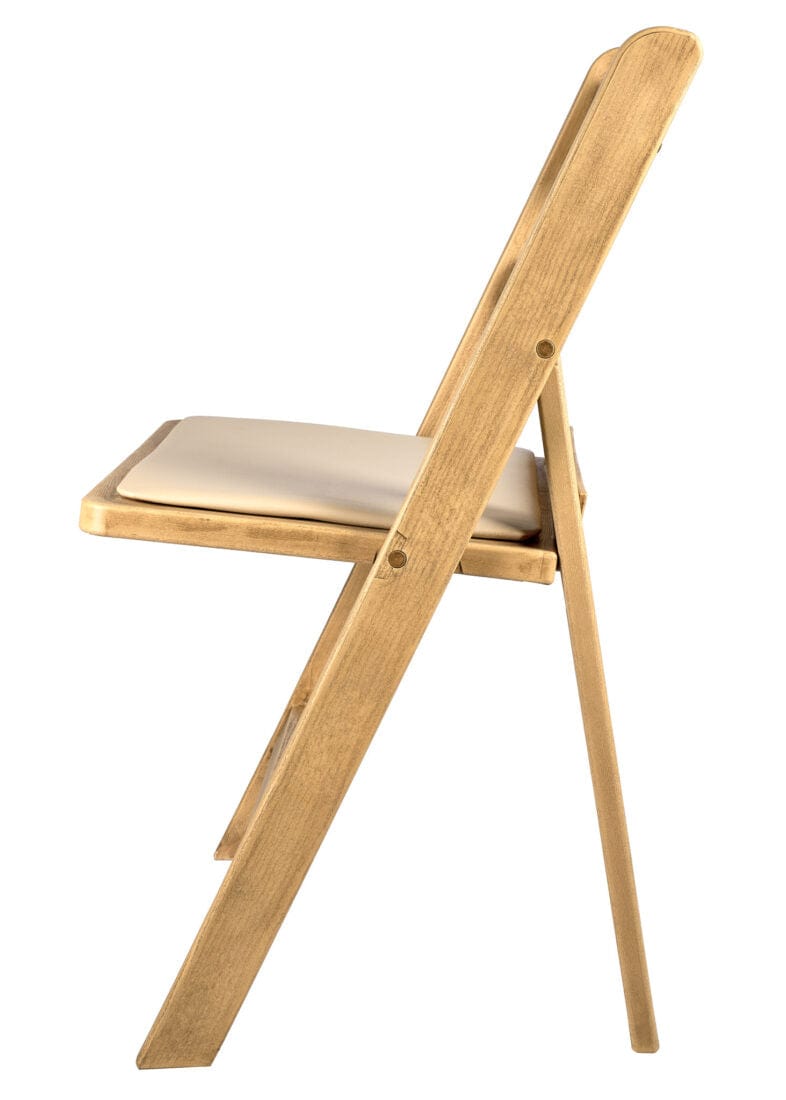 Resin Woodgrain Folding Chair – Tan Padded Seat | Patio & Event Seating, Image 6