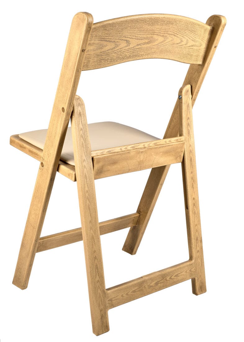 Resin Woodgrain Folding Chair – Tan Padded Seat | Patio & Event Seating, Image 7