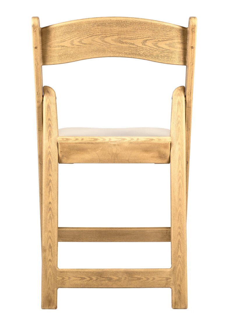 Resin Woodgrain Folding Chair – Tan Padded Seat | Patio & Event Seating, Image 8