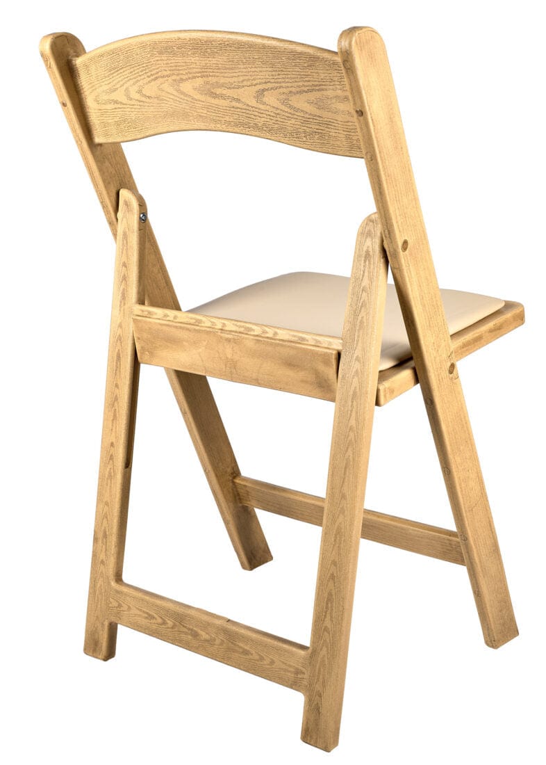 4 Pack Resin Woodgrain Folding Chair with Tan Padded Seat for Patio and Event Seating, Image 9