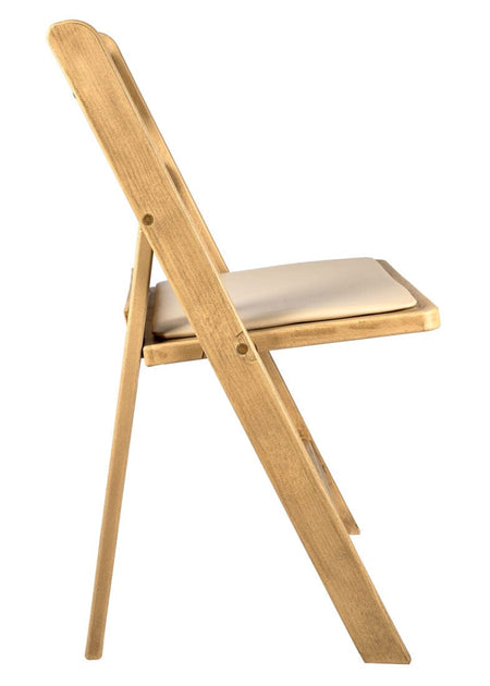 Resin Woodgrain Folding Chair – Tan Padded Seat | Patio & Event Seating, Image 10