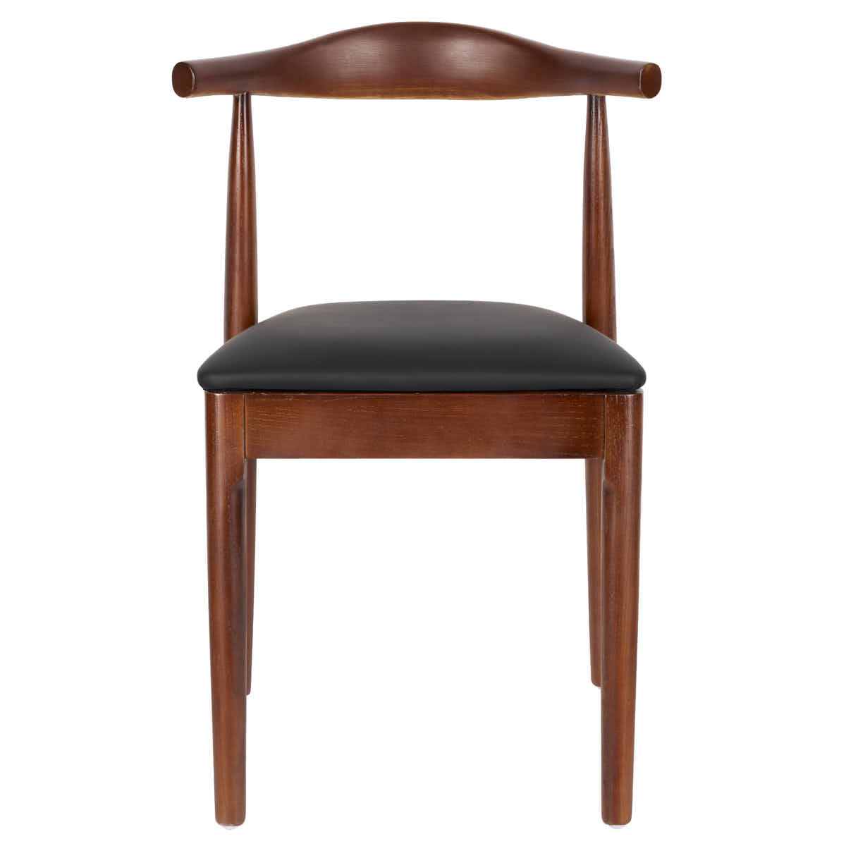 Walnut Horn Wood Chair with Black Vinyl Cushion, Image 4