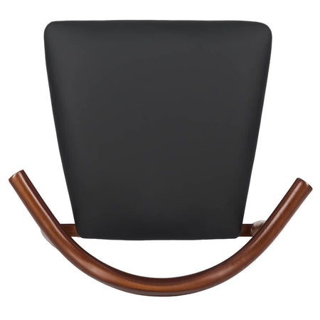 Walnut Horn Wood Chair with Black Vinyl Cushion, Image 10