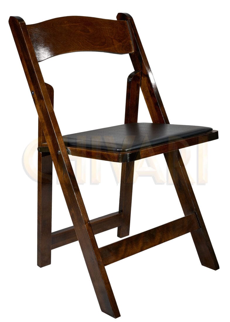 Fruitwood ToughWood™ Folding Chair with Black Cushion