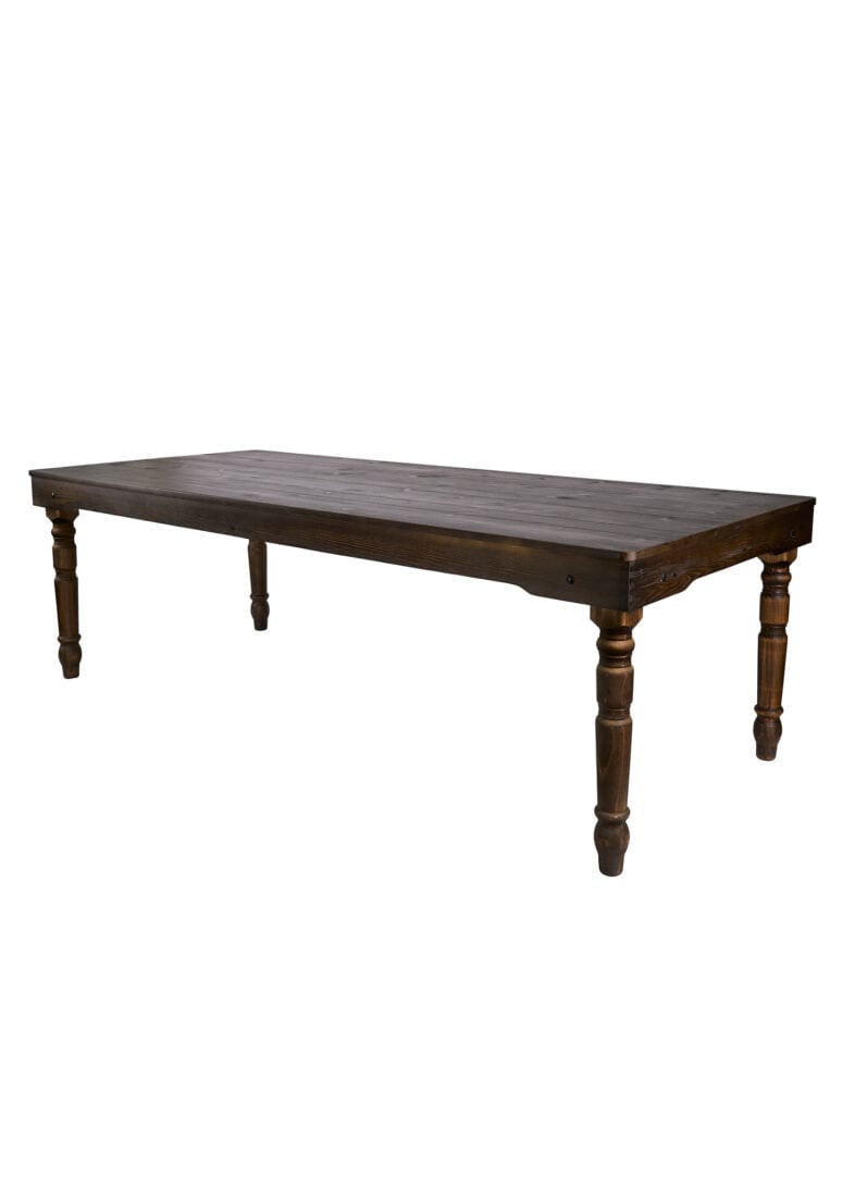 Farmhouse Dining Table 96" x 40" Fruitwood – Solid Pine, Fluted Legs, Seats 8–10 (Dining Room)