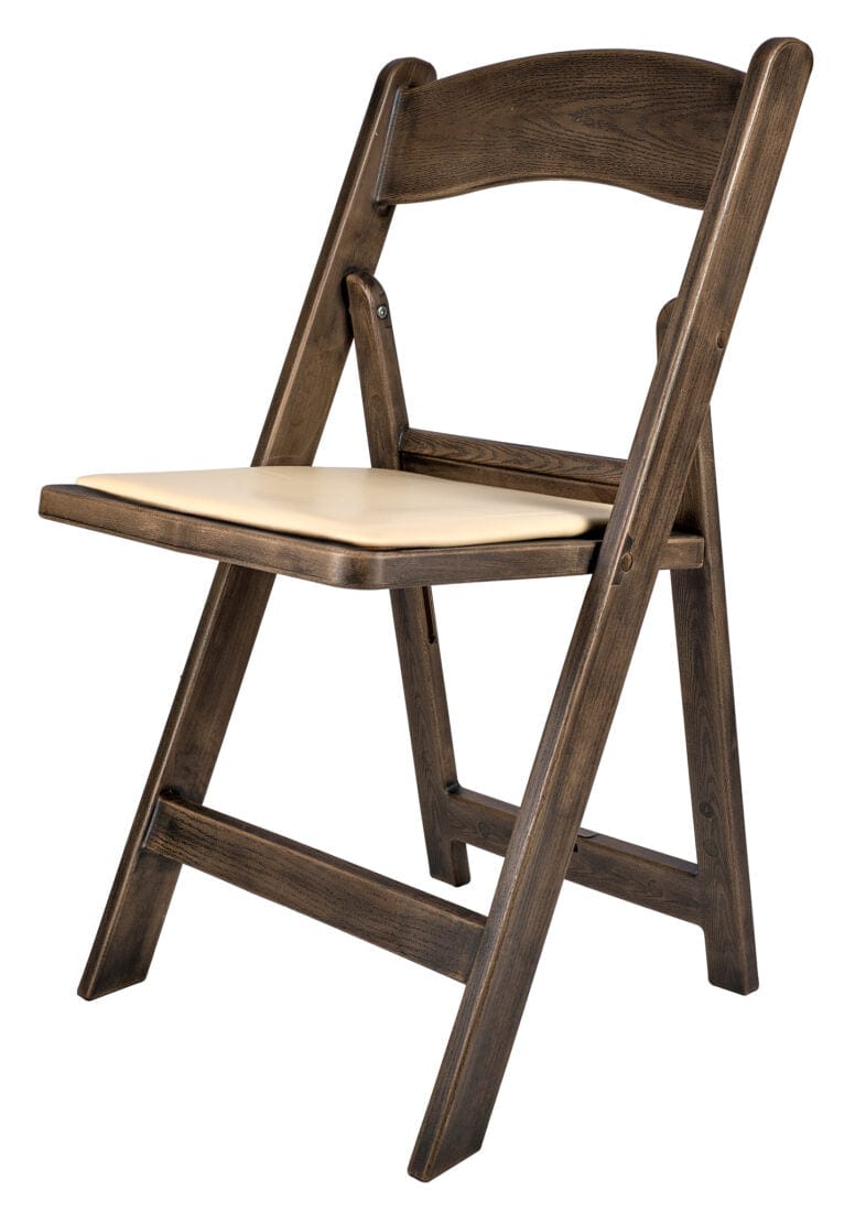 Fruitwood Resin WoodGrain™ Folding Chair with Tan Cushion, Image 5