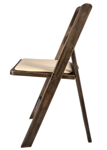 Fruitwood Resin WoodGrain™ Folding Chair with Tan Cushion, Image 6
