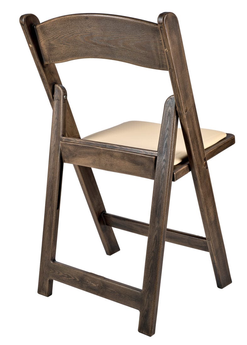 Fruitwood Resin WoodGrain™ Folding Chair with Tan Cushion, Image 9