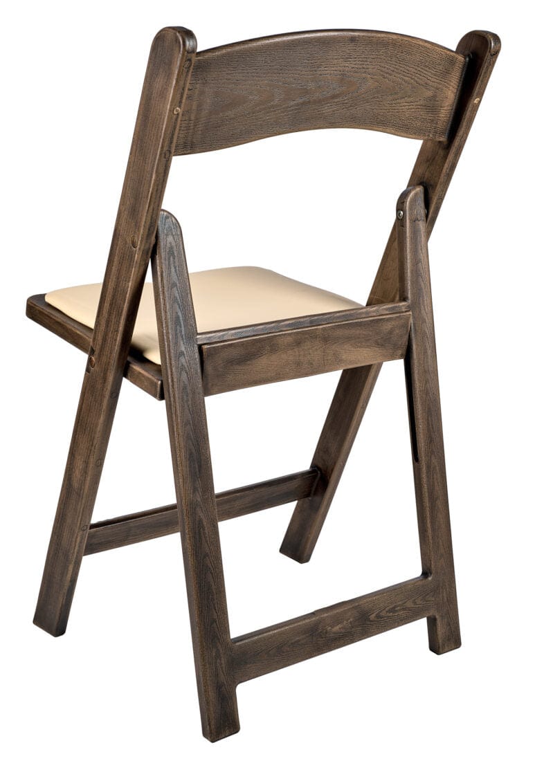 Fruitwood Resin WoodGrain™ Folding Chair with Tan Cushion, Image 7