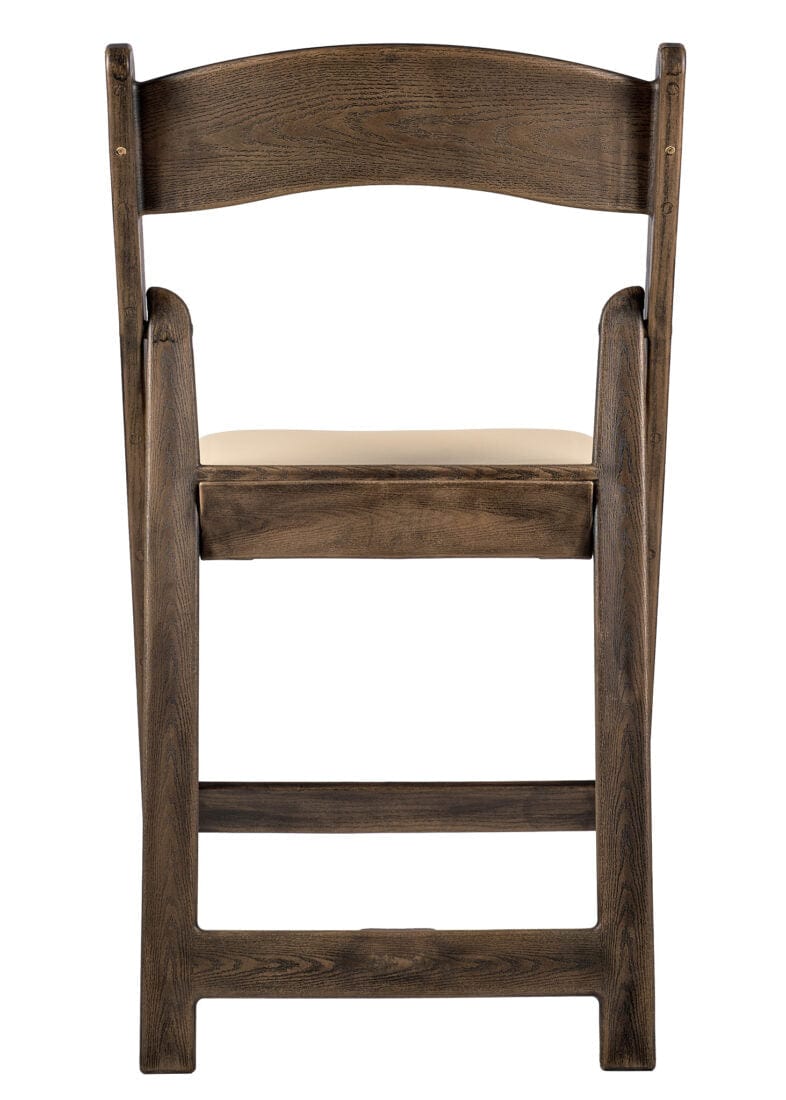 Fruitwood Resin WoodGrain™ Folding Chair with Tan Cushion, Image 8