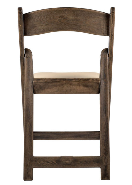 Fruitwood Resin WoodGrain™ Folding Chair with Tan Cushion, Image 8