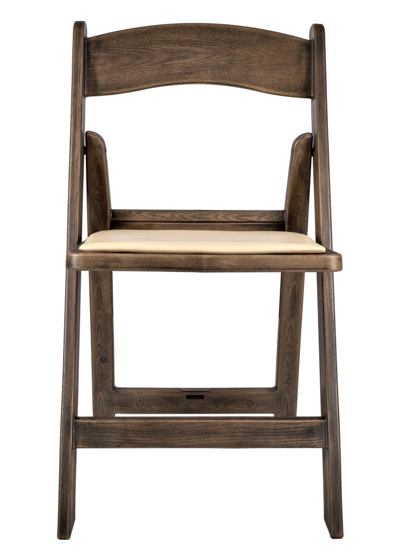 Fruitwood Resin WoodGrain™ Folding Chair with Tan Cushion, Image 4