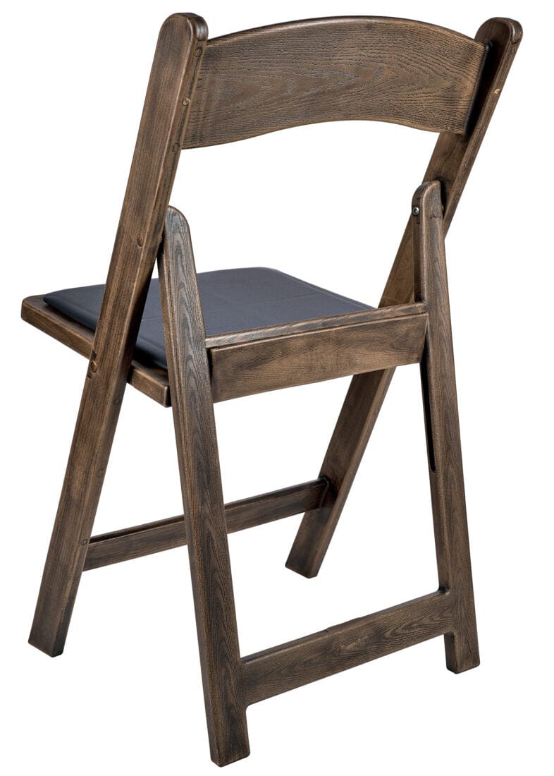Fruitwood Resin WoodGrain™ Folding Chair with Black Cushion, Image 7