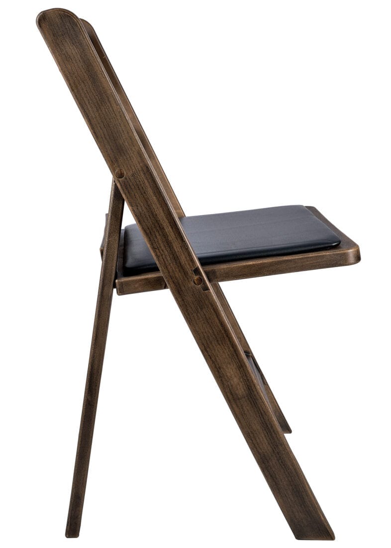 Fruitwood Resin WoodGrain™ Folding Chair with Black Cushion, Image 10