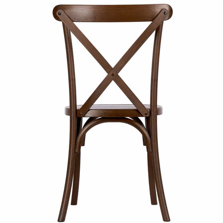 Farmhouse Dining Table Set 96x40" with 10 Cross Back Steel Skeleton Chairs for Kitchen Patio Dining Room, T Legs, Fruitwood, Image 8