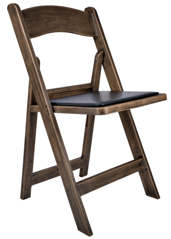4 Pack Fruitwood Woodgrain Resin Folding Chair with Black Padded Seat for Patio and Dining, Image 2