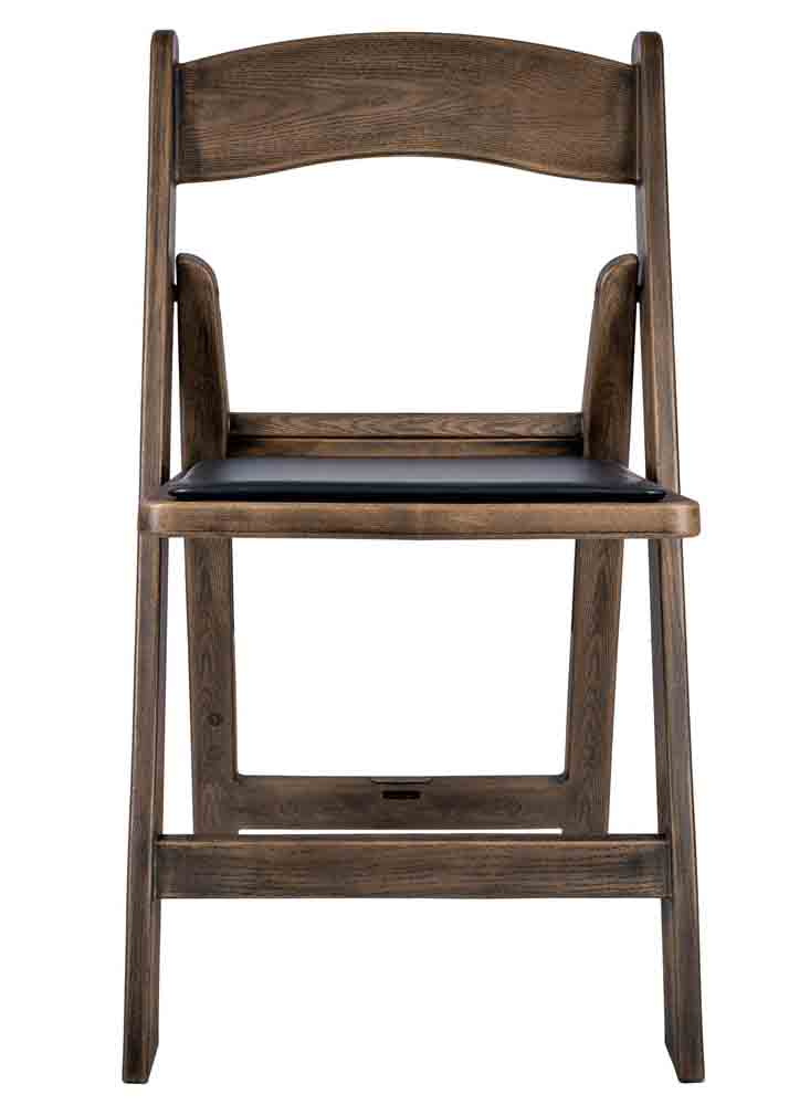 4 Pack Fruitwood Woodgrain Resin Folding Chair with Black Padded Seat for Patio and Dining, Image 3