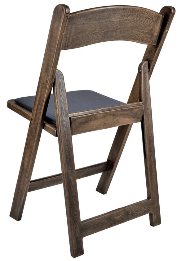 4 Pack Fruitwood Woodgrain Resin Folding Chair with Black Padded Seat for Patio and Dining, Image 6
