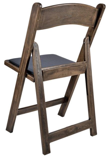 4 Pack Fruitwood Woodgrain Resin Folding Chair with Black Padded Seat for Patio and Dining, Image 6