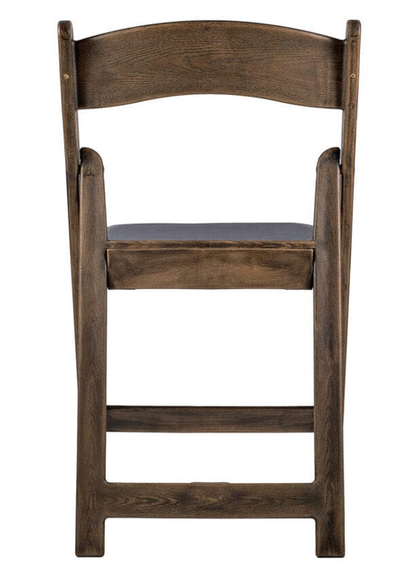 4 Pack Fruitwood Woodgrain Resin Folding Chair with Black Padded Seat for Patio and Dining, Image 7