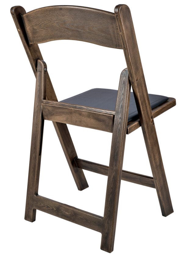 4 Pack Fruitwood Woodgrain Resin Folding Chair with Black Padded Seat for Patio and Dining, Image 8
