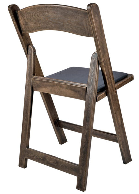 4 Pack Fruitwood Woodgrain Resin Folding Chair with Black Padded Seat for Patio and Dining, Image 8