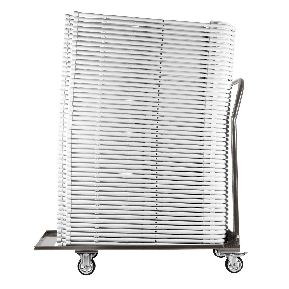 Folding Chair Storage Cart for Home Garage Event Setup, Steel Frame for Poly and Resin Folding Chairs, Gray, Image 5
