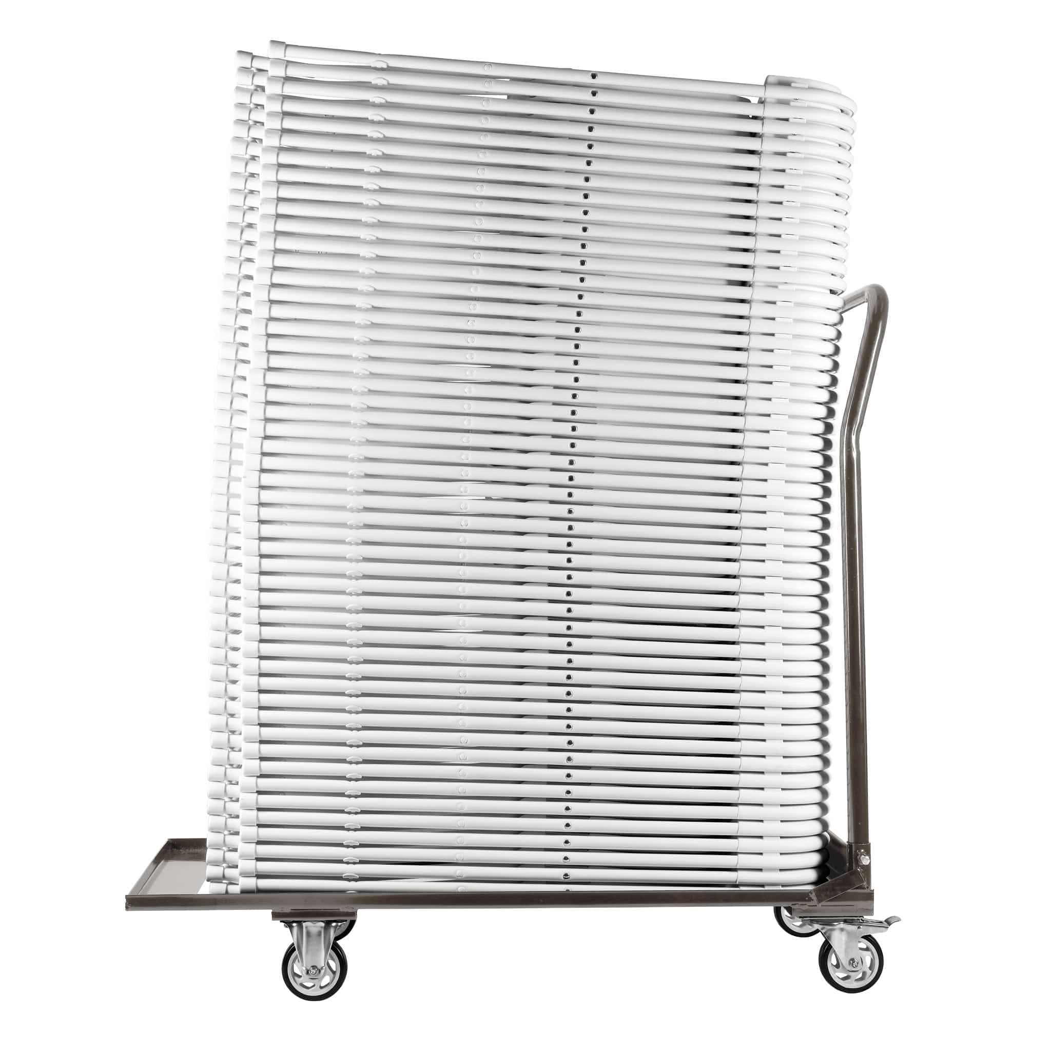 Folding Chair Storage Cart for Home Garage Event Setup, Steel Frame for Poly and Resin Folding Chairs, Gray, Image 5