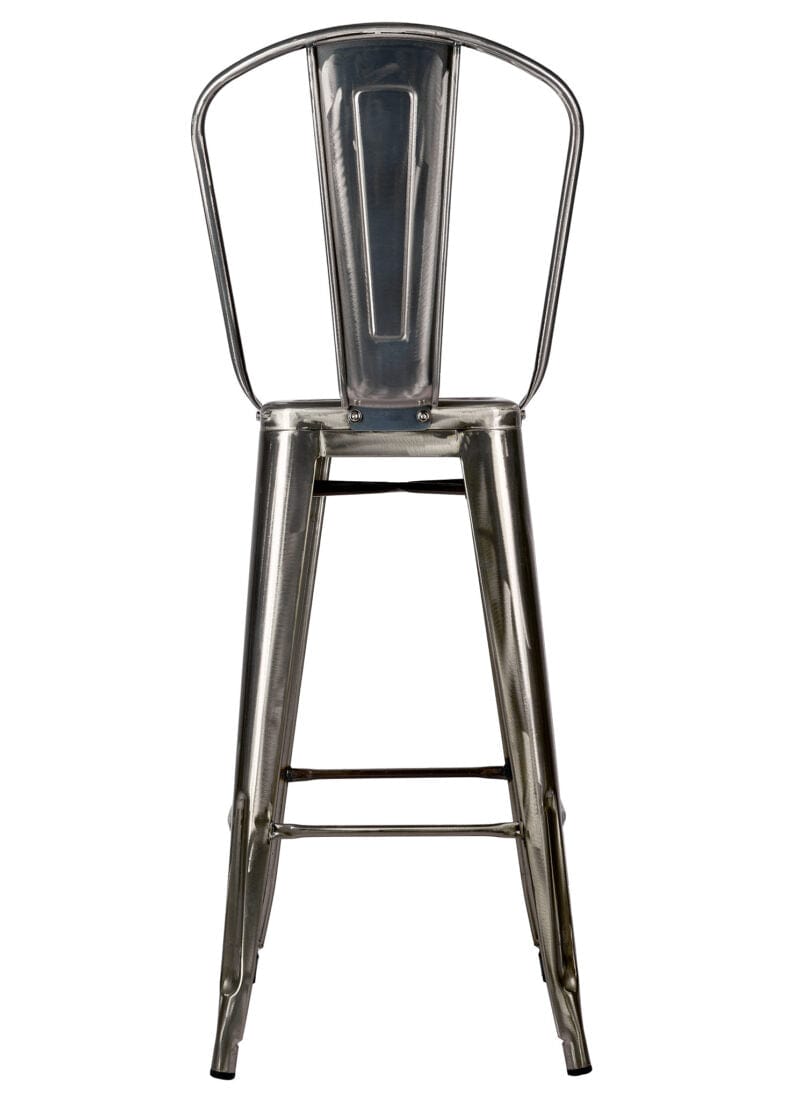 Tolix Metal Barstool with Back – Gunmetal Gray, 30" Seat Height (Indoor/Outdoor Patio), Image 7