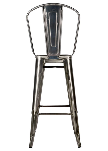 Tolix Metal Barstool with Back – Gunmetal Gray, 30" Seat Height (Indoor/Outdoor Patio), Image 7
