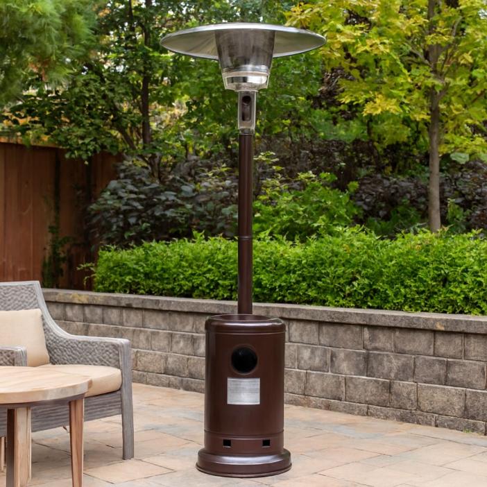 Brown Standing Outdoor Propane 41,000 BTU Heater for Patio, Image 1