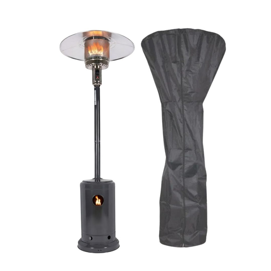 Propane Patio Heater 41,000 BTU – Gray Outdoor Standing Heater for Patio & Backyard