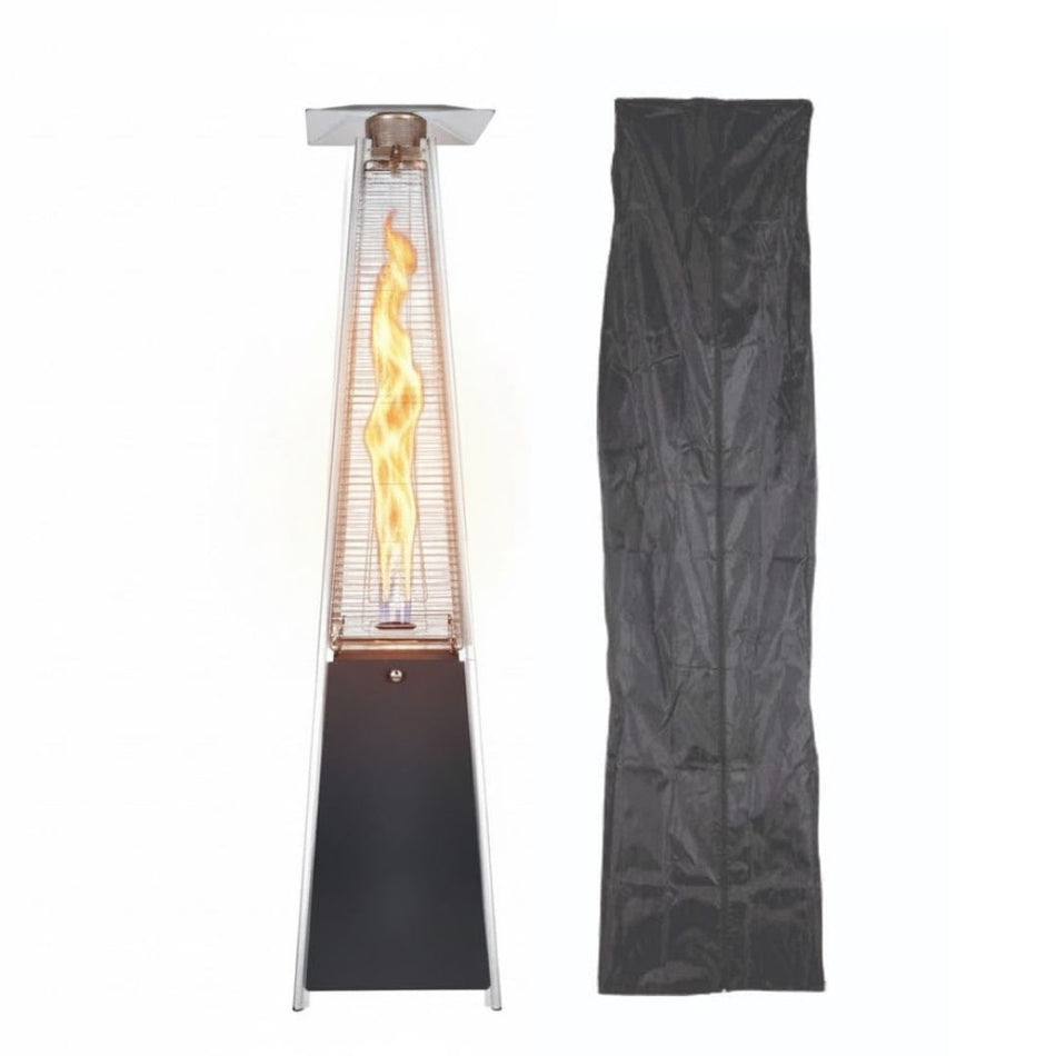43,000 BTU Propane Patio Heater — Black Pyramid with Cover (Patio & Deck)