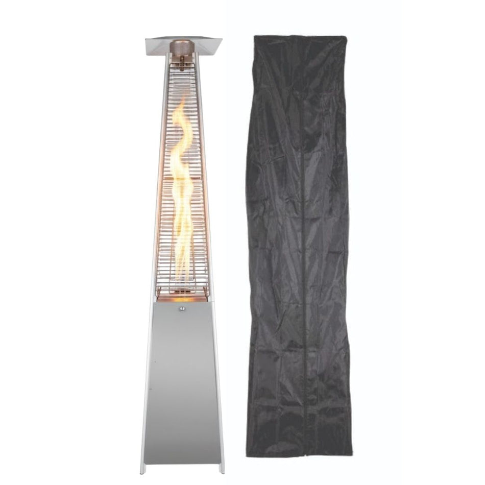 Propane Patio Heater 43,000 BTU – Gray Pyramid w/ Cover for Patio & Deck
