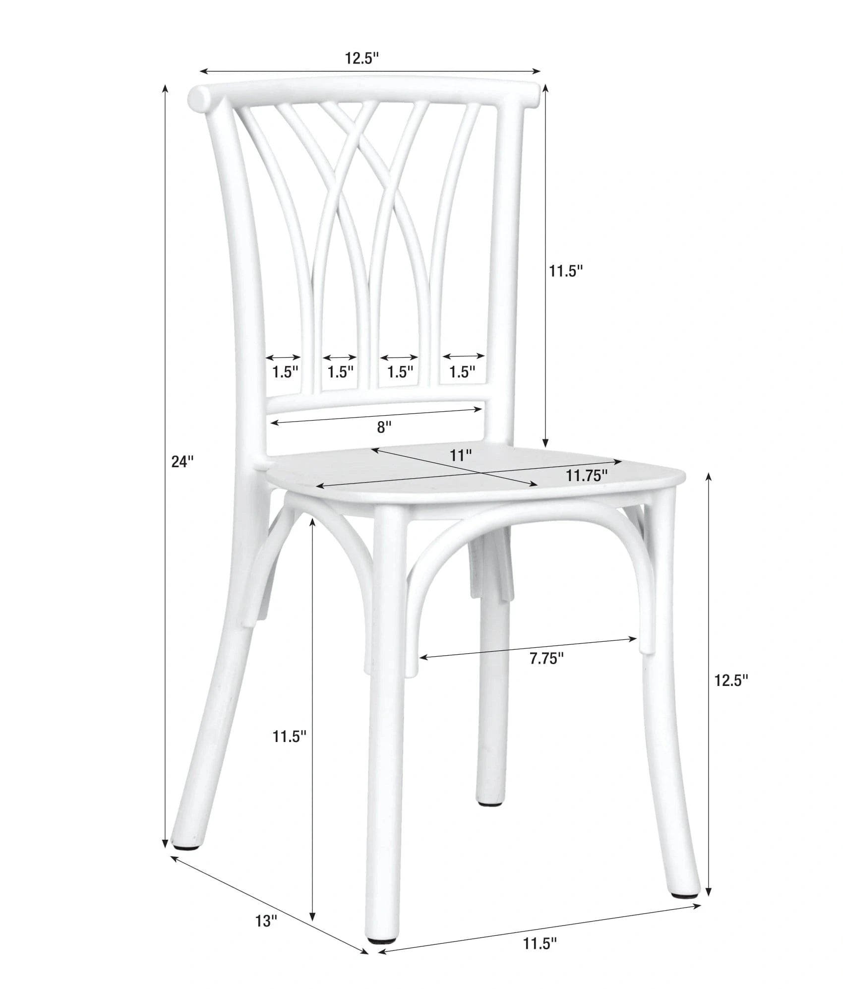 4 Pack Kids White ToughResin Willow Chair for Playroom and Patio, Image 9