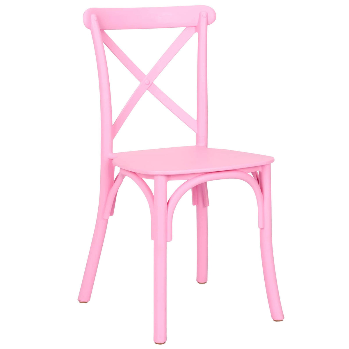 4 Pack Kids Pink ToughResin Cross Back Chair for Playroom and Patio, Image 2