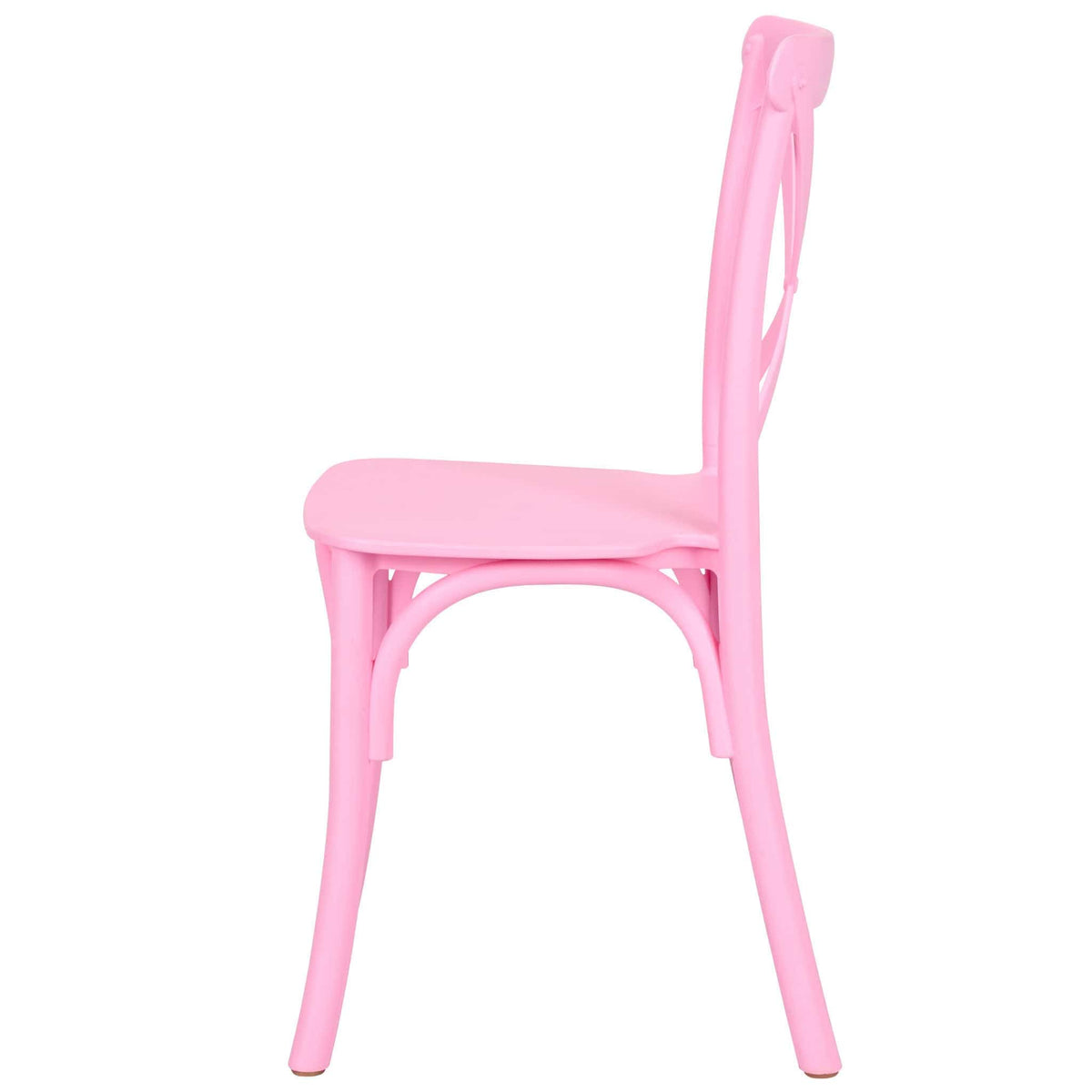 4 Pack Kids Pink ToughResin Cross Back Chair for Playroom and Patio, Image 5