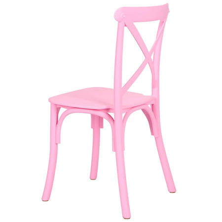 4 Pack Kids Pink ToughResin Cross Back Chair for Playroom and Patio, Image 6