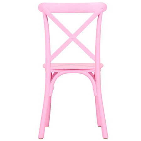 4 Pack Kids Pink ToughResin Cross Back Chair for Playroom and Patio, Image 7