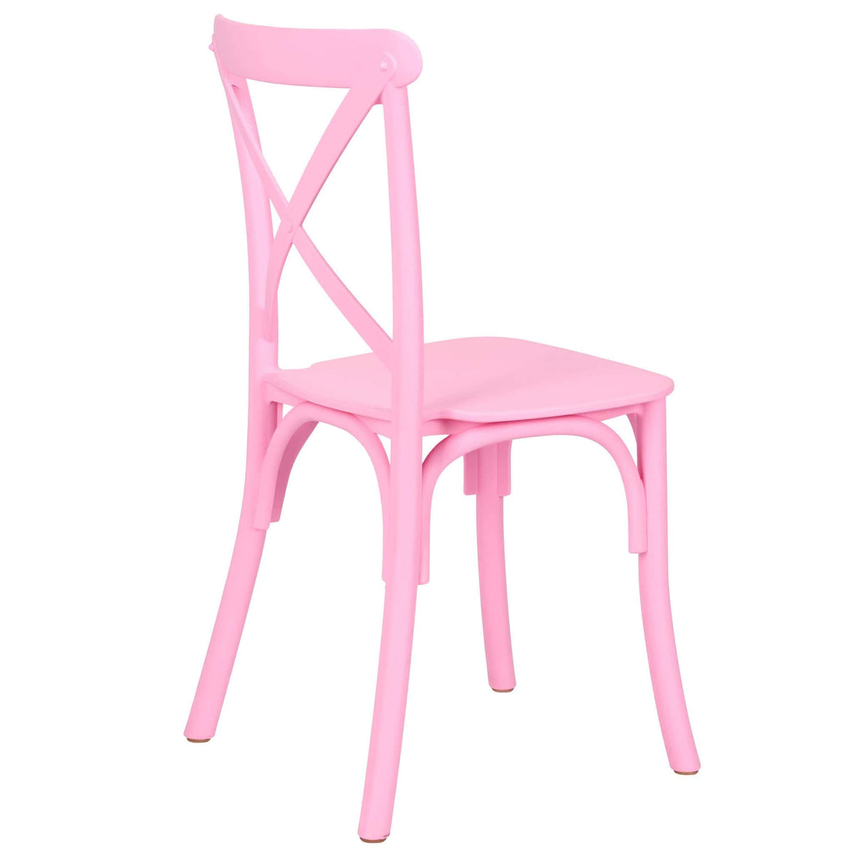 4 Pack Kids Pink ToughResin Cross Back Chair for Playroom and Patio, Image 8