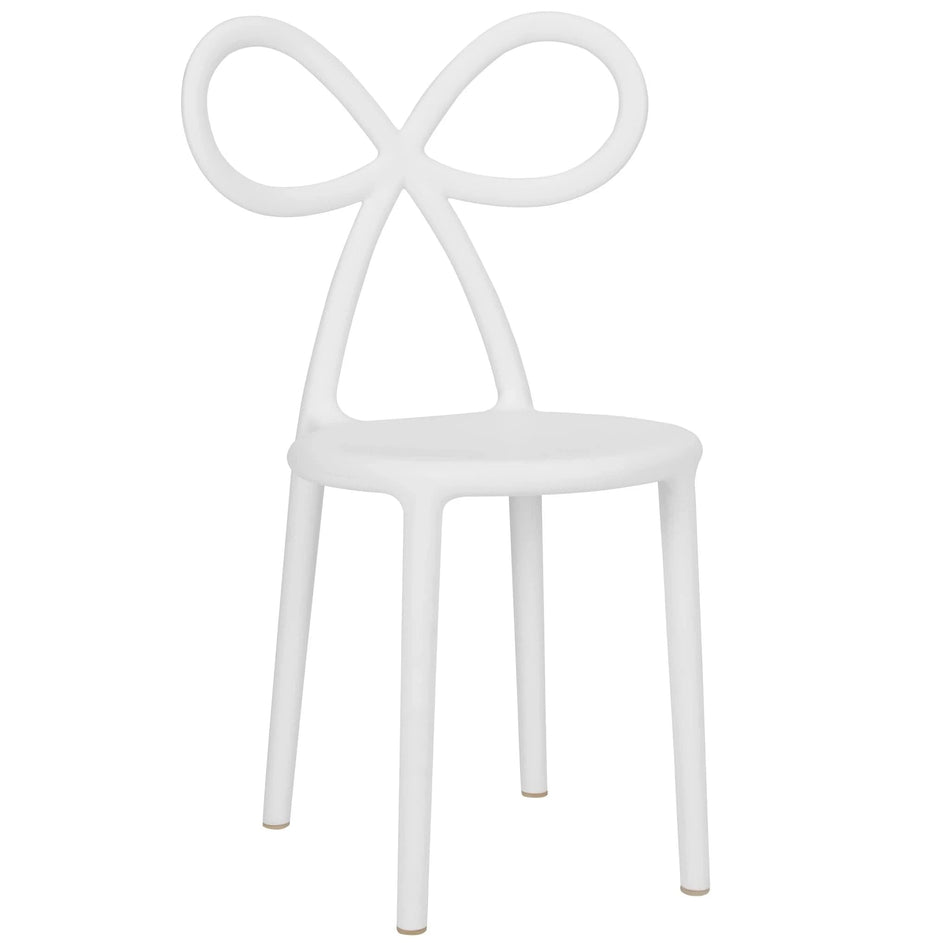 4 Pack Kids White Resin Bow Chair with Round Seat, Clean Modern Seating for Playrooms and Bedrooms